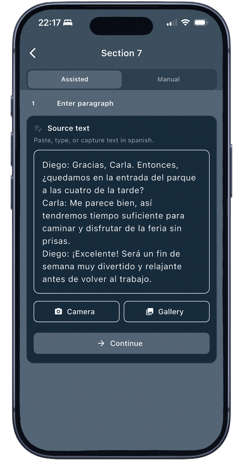 Paste any text into Lingualite